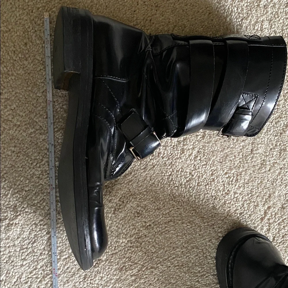 Celine Boots - Patent Leather combat boots with buckles. - Picture 7 of 9
